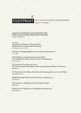 Footprint 20 analytic philosophy and architecture